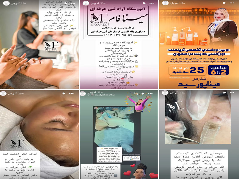 آموزشگاه پاکسازی پوست مینا پورسید اصفهان