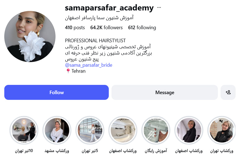شنیون سما پارسافر اصفهان