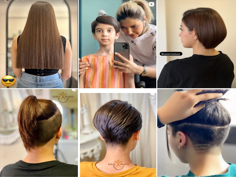 نمونه کارهای کوتاهی مو ساناز قلمزن اصفهان